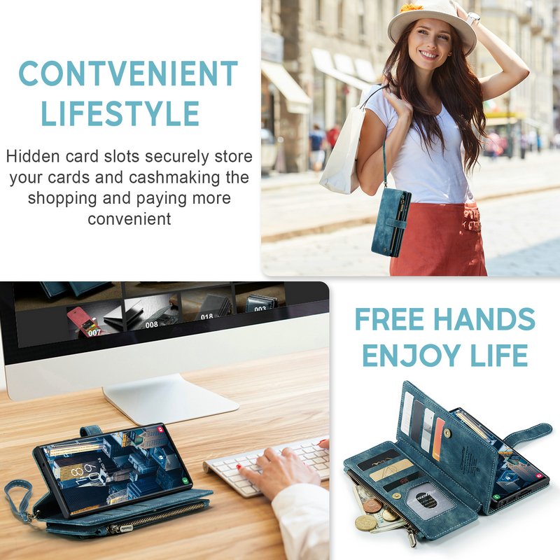 CaseMe Wholesale mobile phone For samsung galaxy s24 ultra A54 S22 S20 FE A12 A22 A31 A32 A51 A52 A71 Note 20 hot selling Wallet