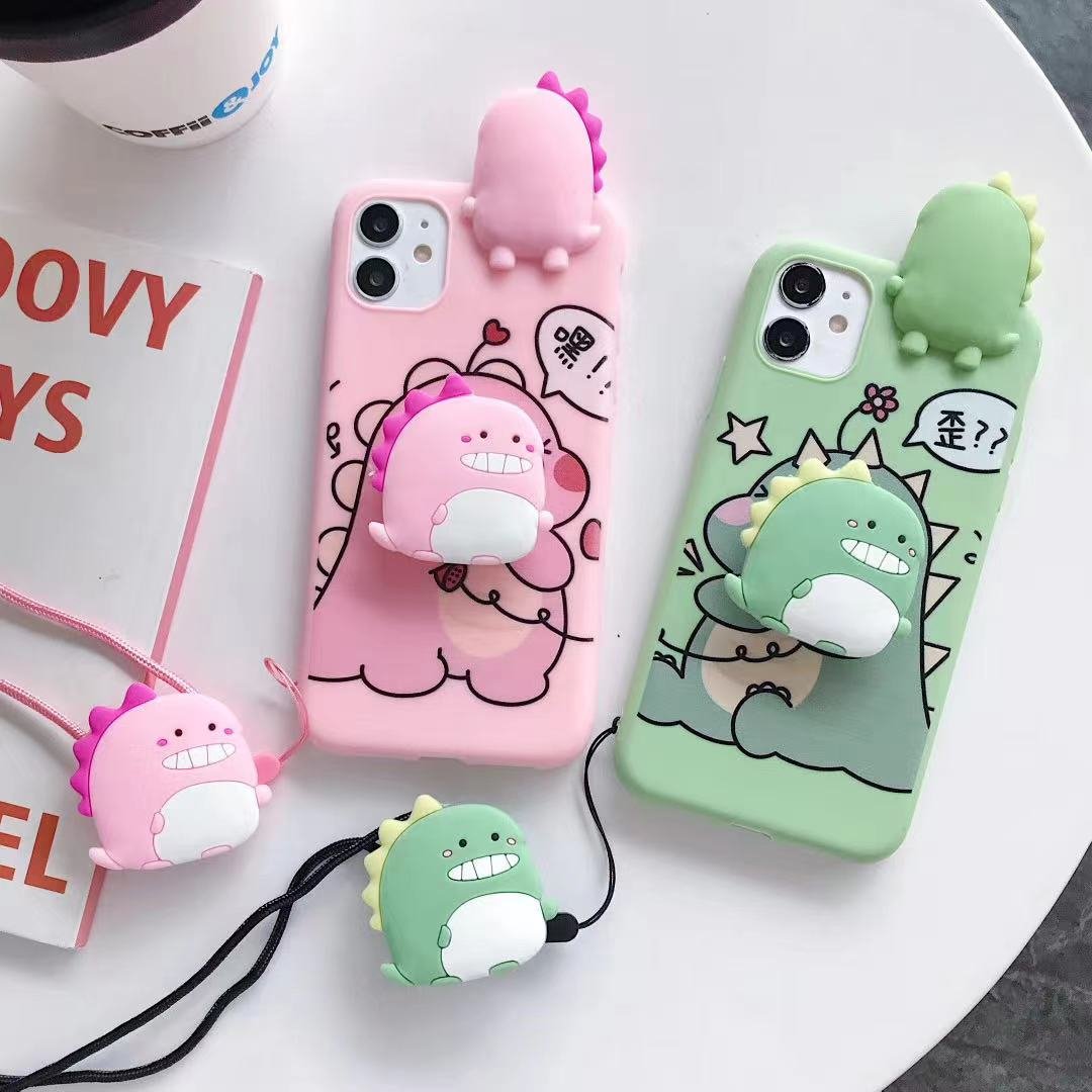 Custom cartoon doll UV print 3D phone case cute holder strap silicon blank sublimation for iphone Samsung OPPO Vivo shell design