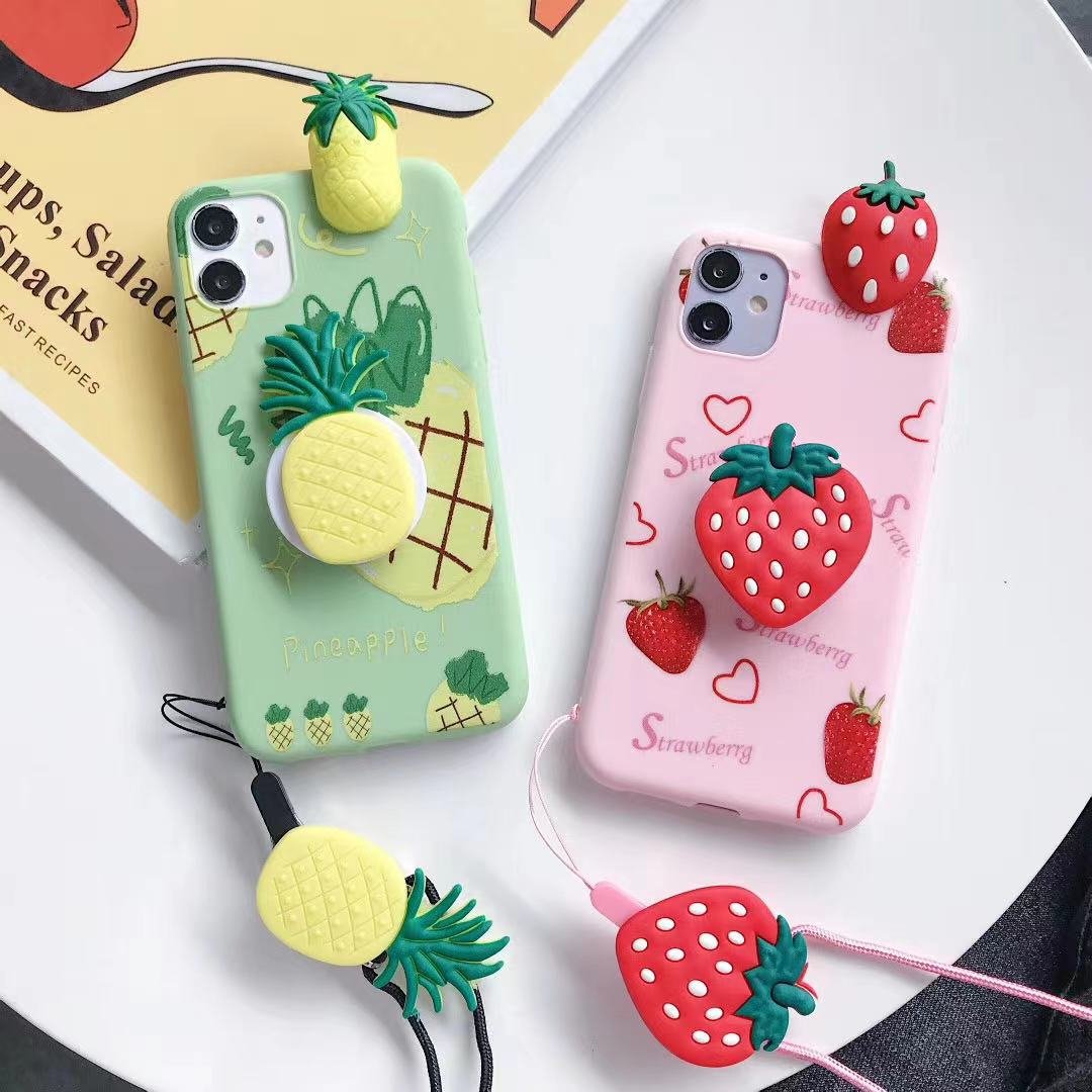 Custom cartoon doll UV print 3D phone case cute holder strap silicon blank sublimation for iphone Samsung OPPO Vivo shell design