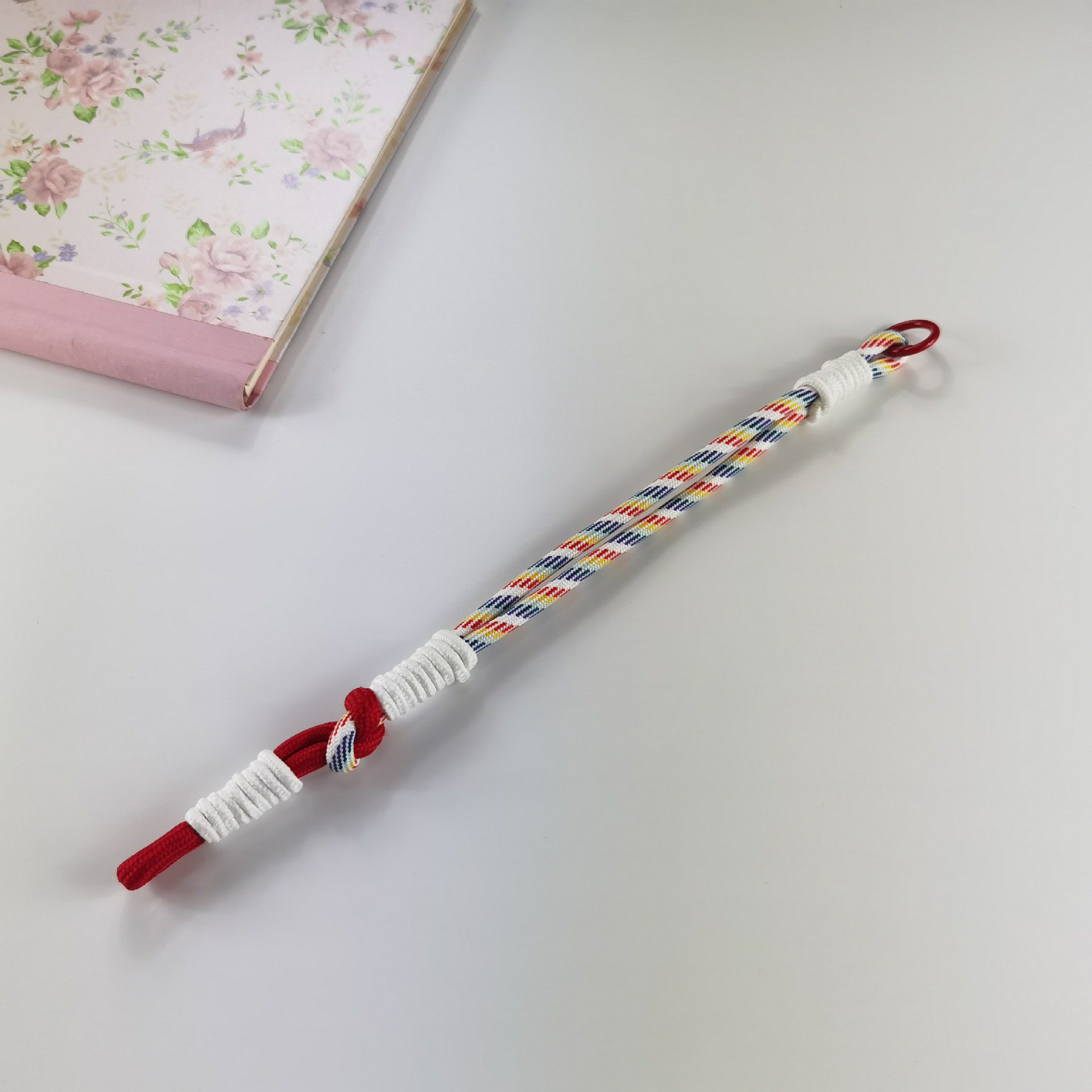 Handmade Colorful Twisted Knot Keychain Short Strap Multi-Use Customizable Wrist Strap Phone Lanyard Water Bottle Hanging Rope