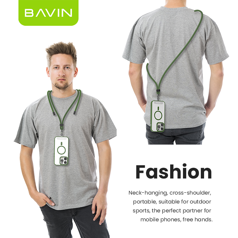 BAVIN BE15 neck hanging strap braided rope sturdy phone 160cm universal adjustable nylon mobile cell phone lanyard