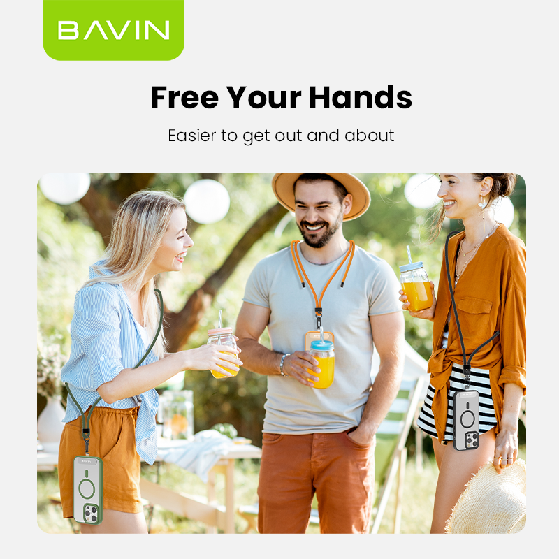 BAVIN BE15 neck hanging strap braided rope sturdy phone 160cm universal adjustable nylon mobile cell phone lanyard