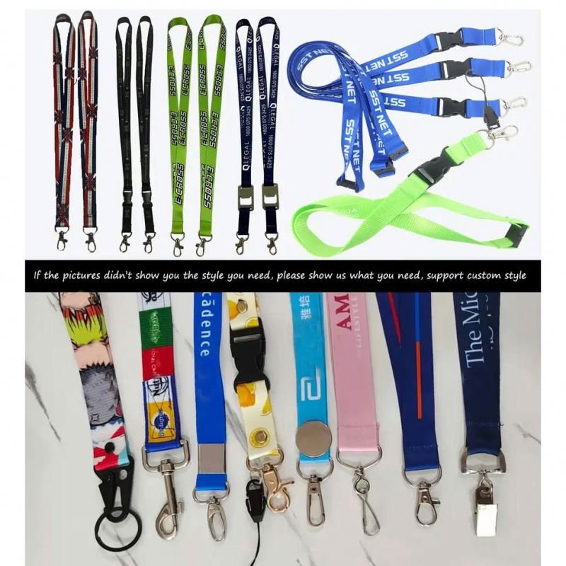 Custom Fabric Sublimation Polyester Lanyards Wholesale Free Design with Logo Nylon Keychain Strap