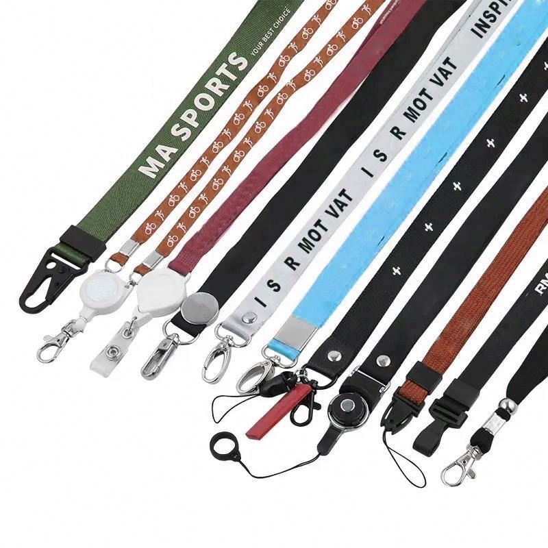 Custom Fabric Sublimation Polyester Lanyards Wholesale Free Design with Logo Nylon Keychain Strap