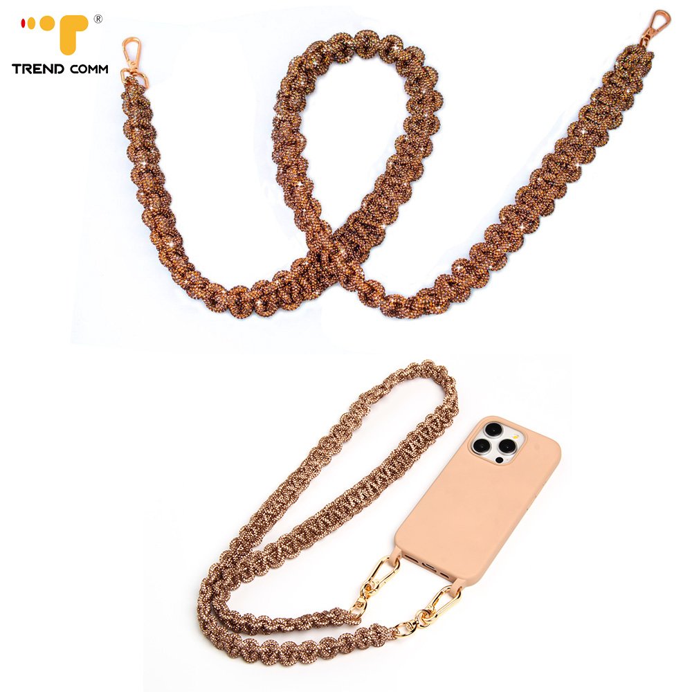 New Arrival Embroidered Crossbody Strap Sparkling Rhinestone Chain Shoulder Anti-fall Mobile Phone Strap