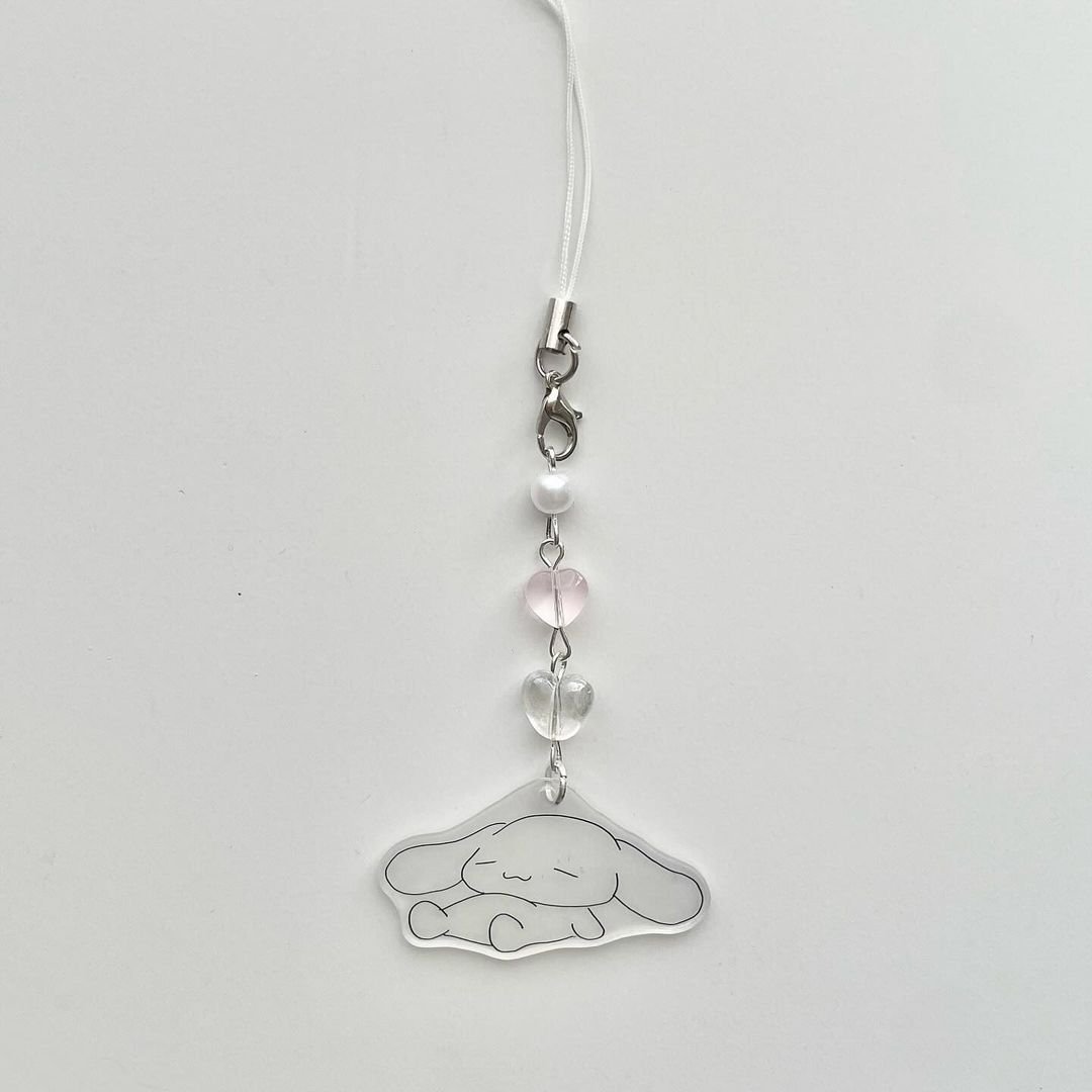 Wholesale Mobile Phone Charms Strap Pearl Shell Acrylic Chains Cute Bow Heart Bear Jewellery For Mobile Women Bead Key Chain
