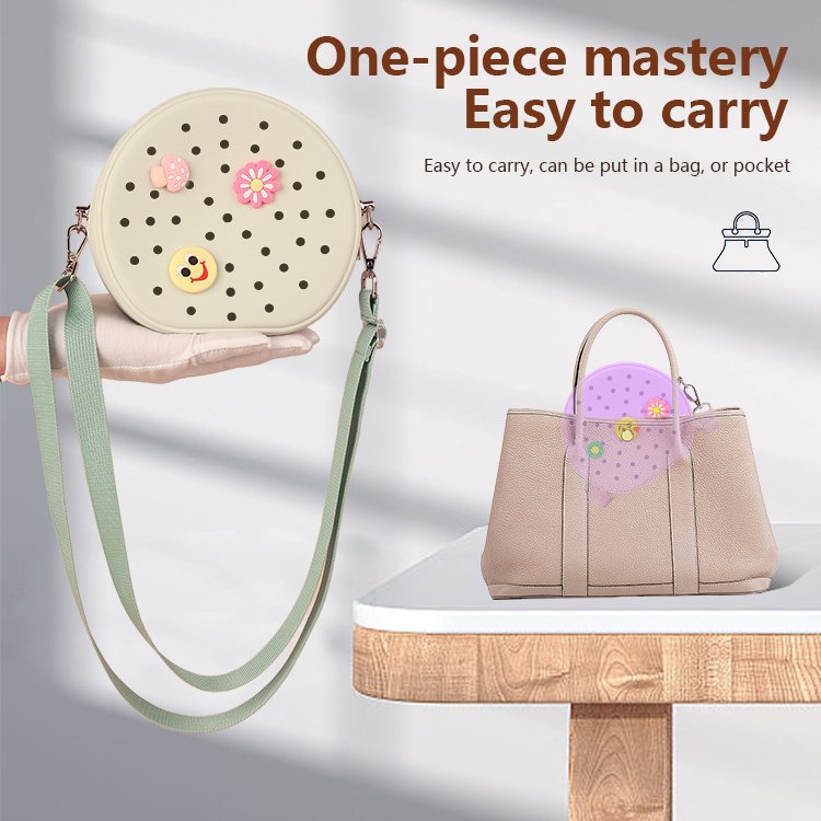 New design DIY charms multiple colors available crossbody Bag women silicone shoulder bags croc hole bag