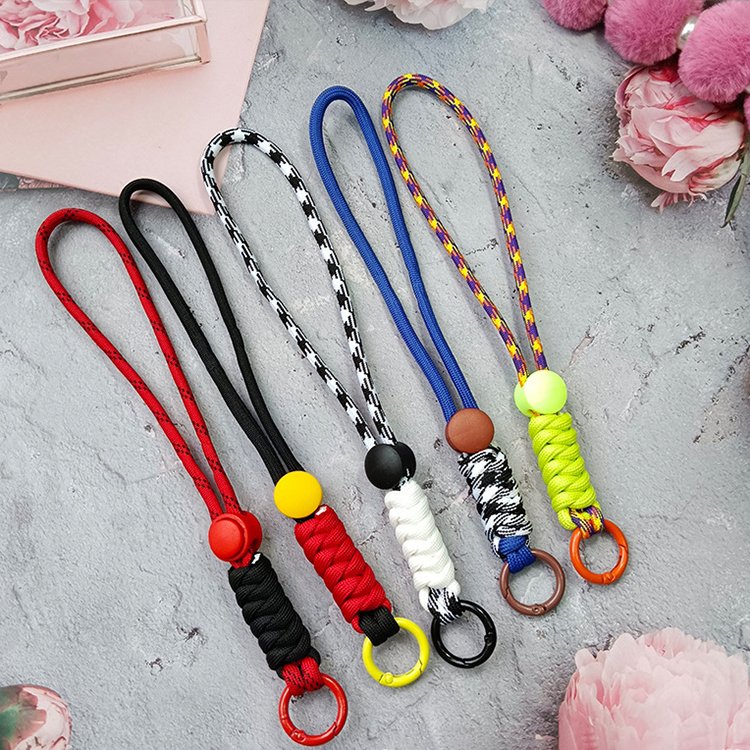 Wholesale Fashion Adjustable Sports Phone Backband Colorful Universal Neck Keychain Lace up Strap For Phone Cup Key