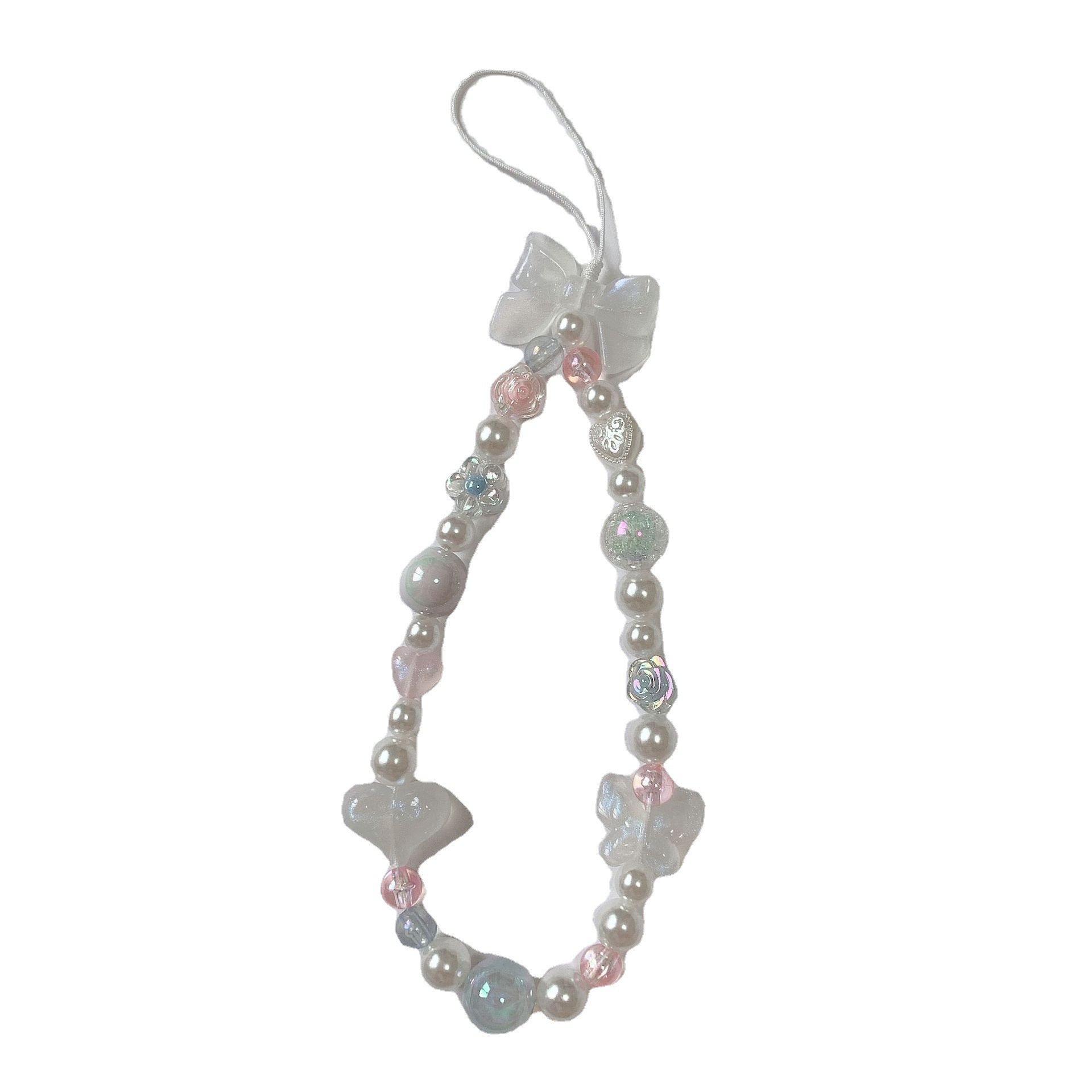 INS style mobile phone rope fashion simple and versatile bead chain girl heart chain girl
