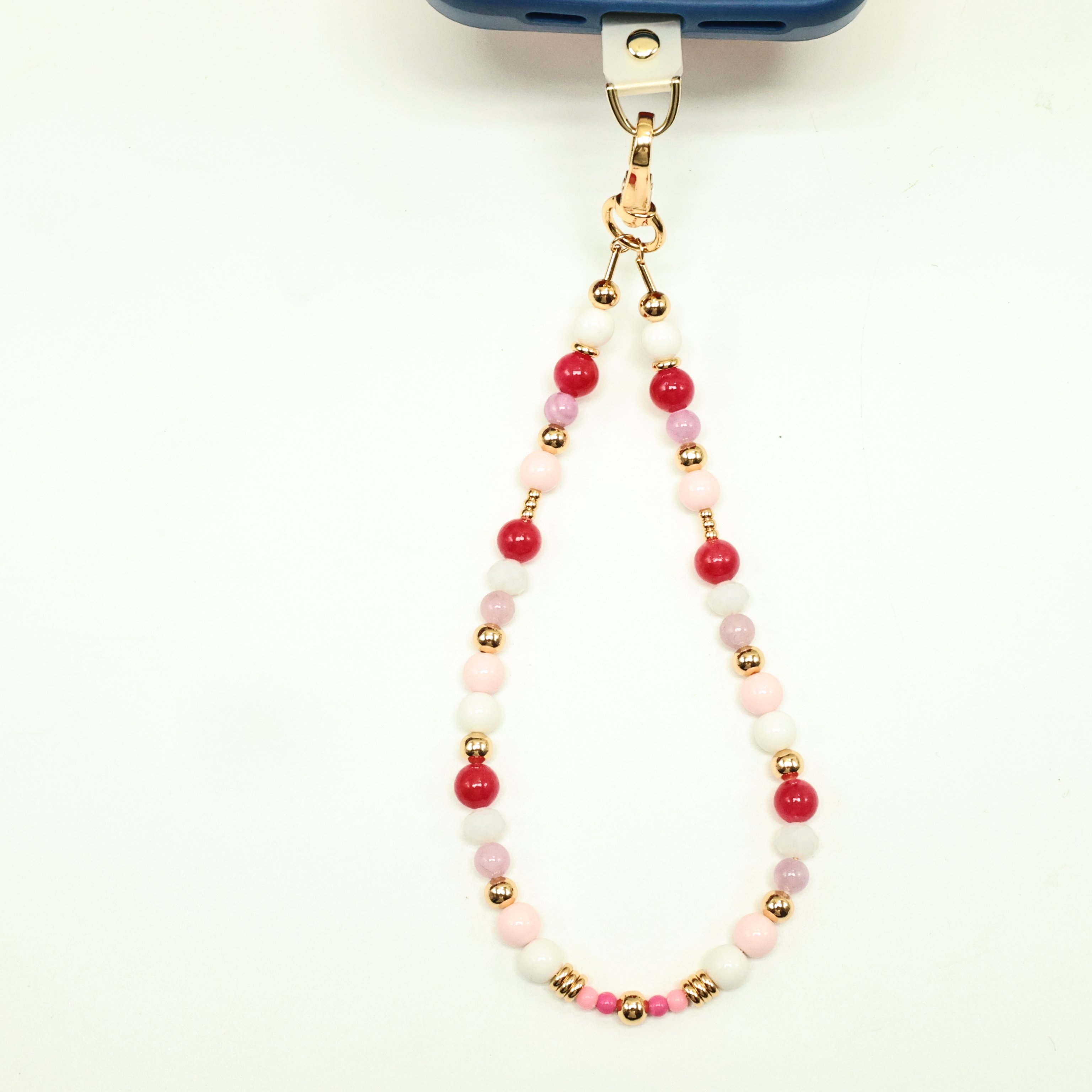 Customized Luxury DIY Beaded Crystal Mobile Phone Chain Pearl Mobile Phone Charm Accessories