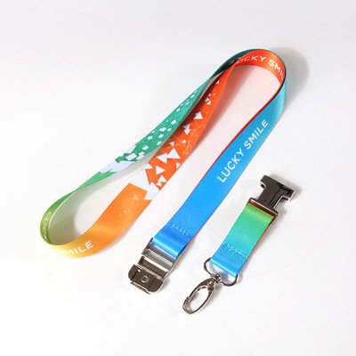 Safety Silk Woven Clip Sublimation Card Holder phone Keychain Lanyards With Logo Custom Polyester Lanyard