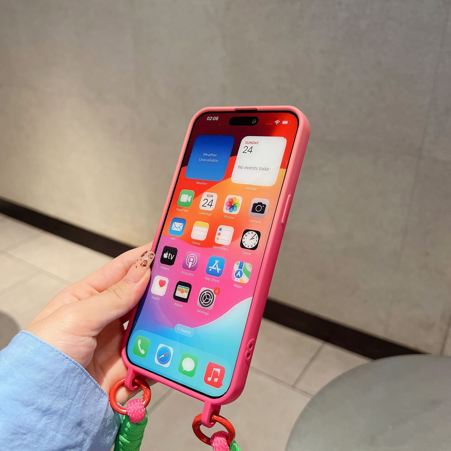 for Iphone 16 15 14 Plus Pro Max Strap Phone Cases Gradient Color Phone Cases Shockproof Phone Case