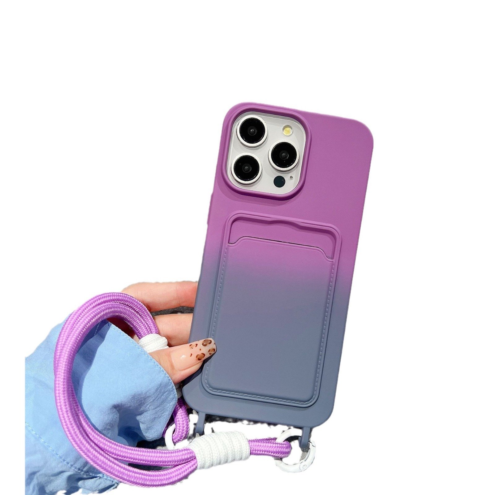 for Iphone 16 15 14 Plus Pro Max Strap Phone Cases Gradient Color Phone Cases Shockproof Phone Case