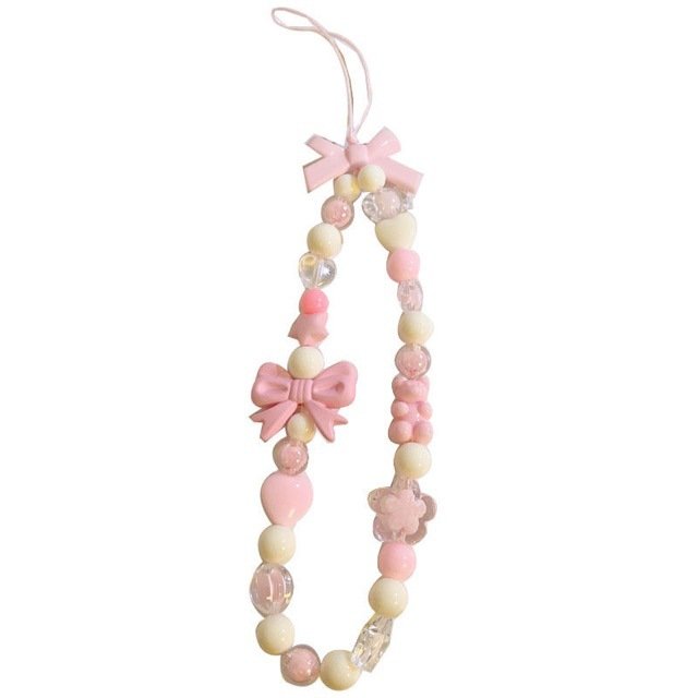 INS style mobile phone rope fashion simple and versatile bead chain girl heart chain girl