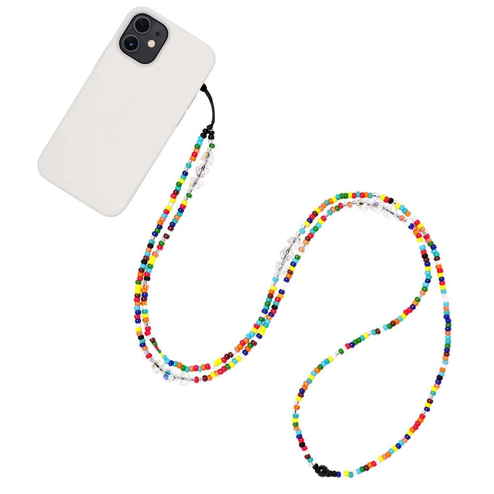KKBEAD niche colored glass rice bead crystal wind chime long mobile phone chain pendant jewelry