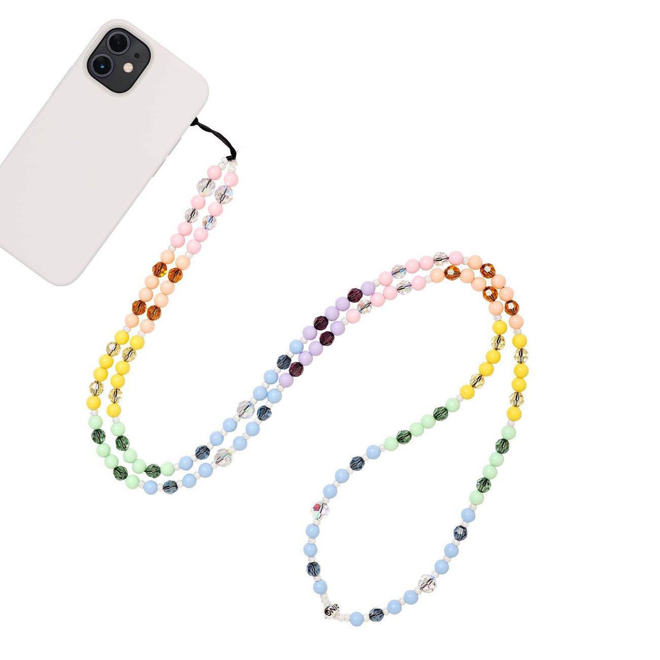 KKBEAD niche colored glass rice bead crystal wind chime long mobile phone chain pendant jewelry