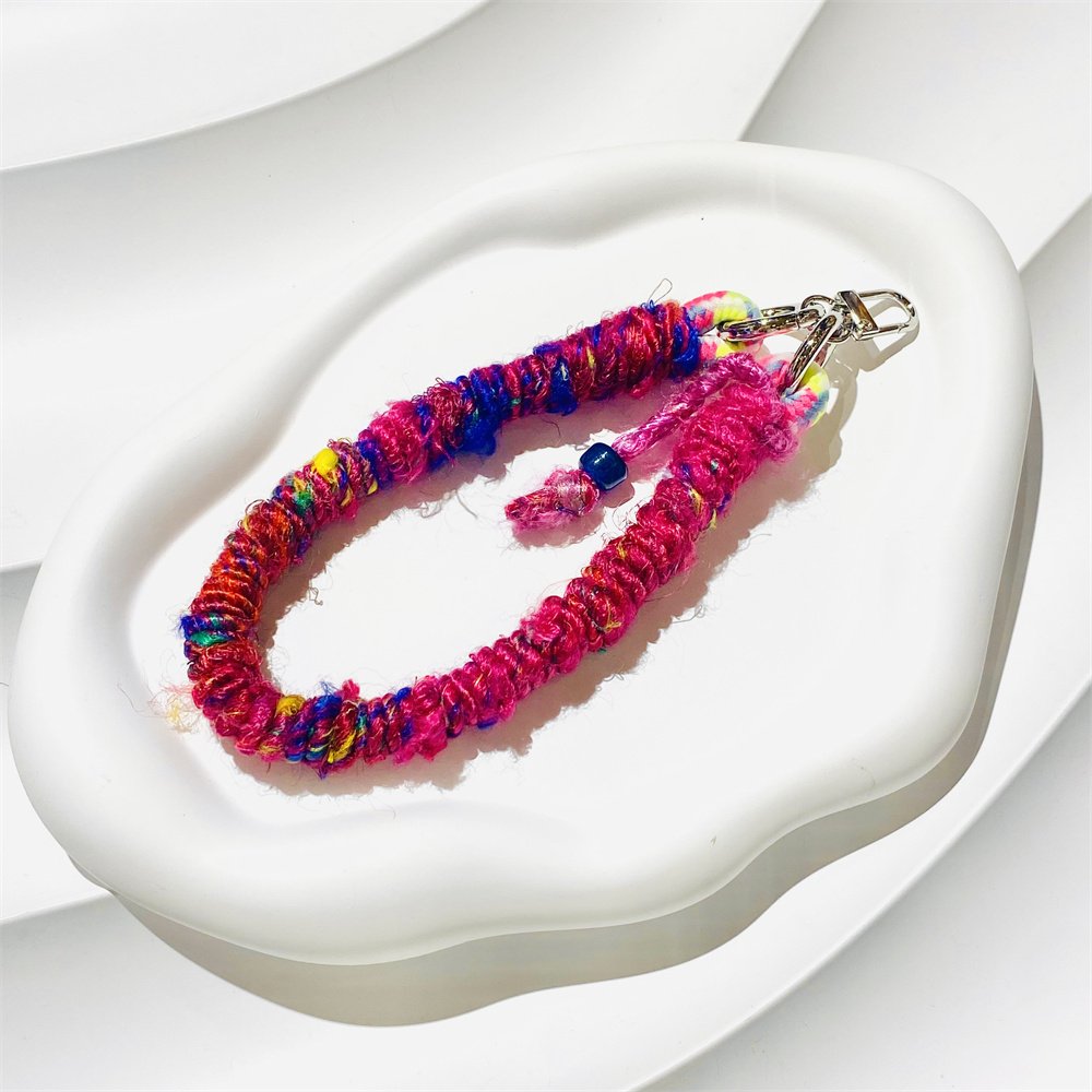 Mobile Phone Strap Silk Yarn Hand-Woven Wrist Hand-Carrying Mobile Phone Chain Short Strap For Mobile Phone
