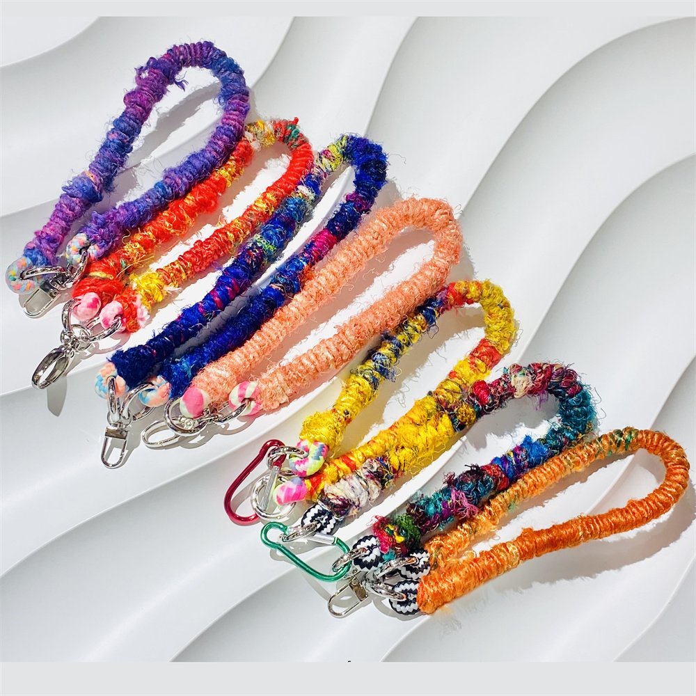 Mobile Phone Strap Silk Yarn Hand-Woven Wrist Hand-Carrying Mobile Phone Chain Short Strap For Mobile Phone