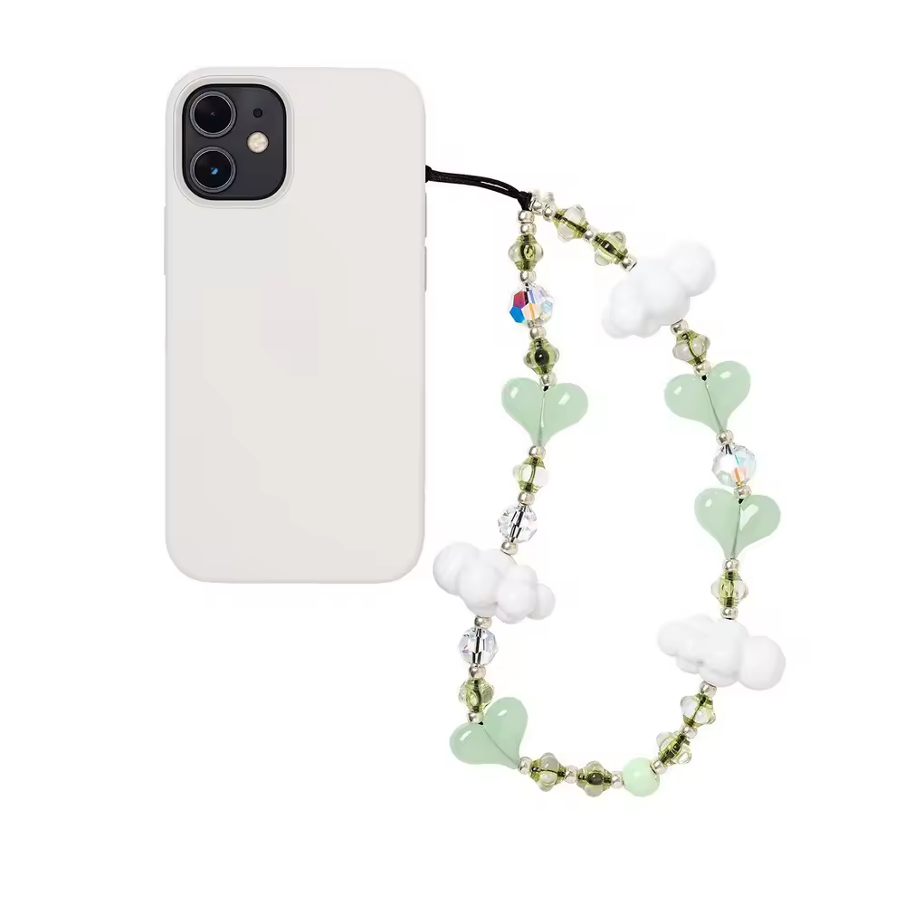 2024 Japan and Korea new high quality bead crystal mobile phone chain DIY cloud mobile phone charm chain