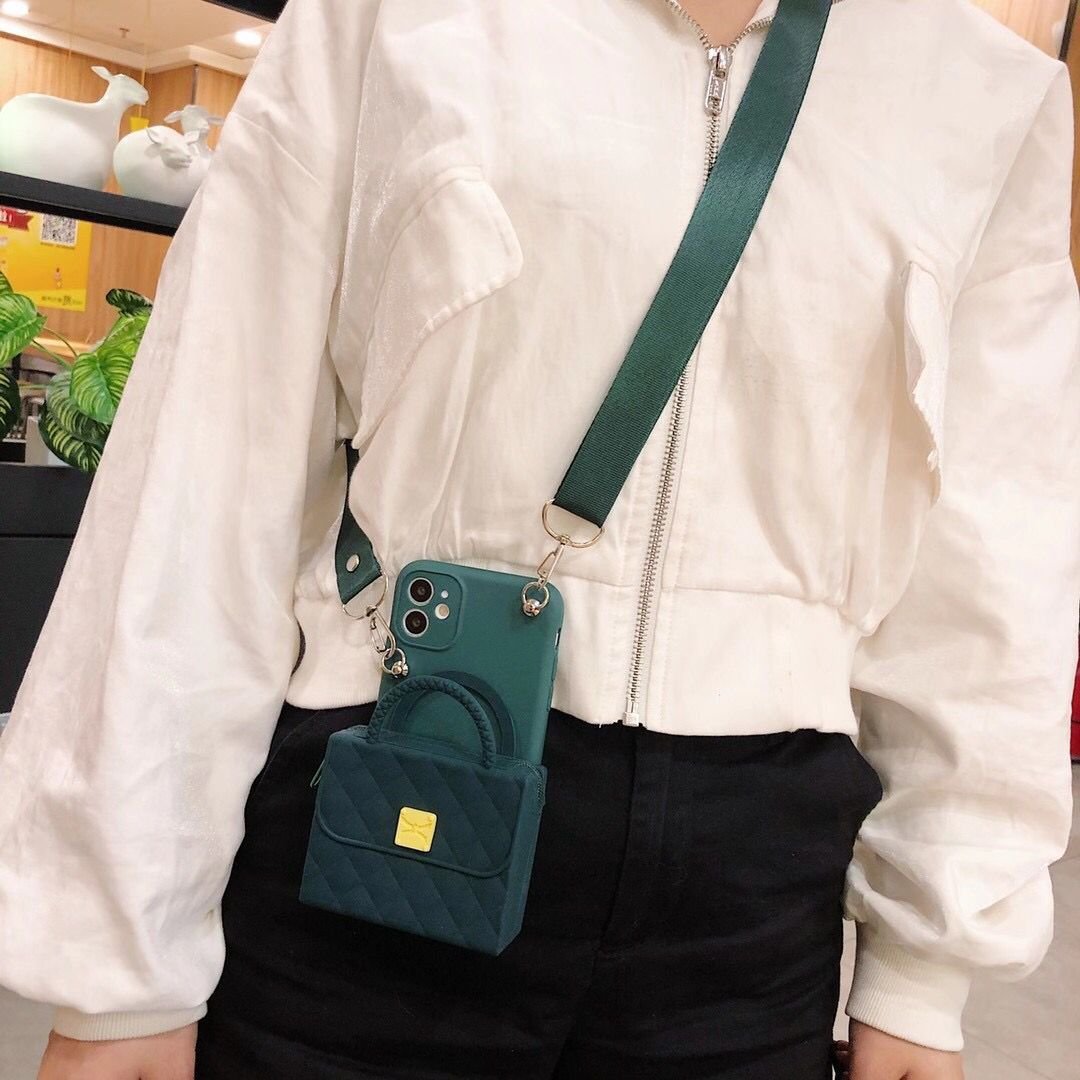 Fashion Silicone Crossbody Wallet Bag Shockproof Phone Case For Iphone 15 14 Pro Max 13 Mini 12 Pro 11 Xsmax Xr 8plus Se
