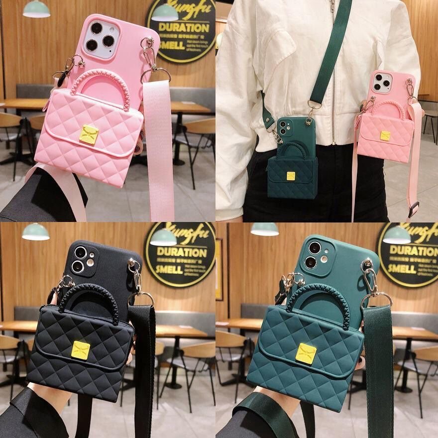 Fashion Silicone Crossbody Wallet Bag Shockproof Phone Case For Iphone 15 14 Pro Max 13 Mini 12 Pro 11 Xsmax Xr 8plus Se