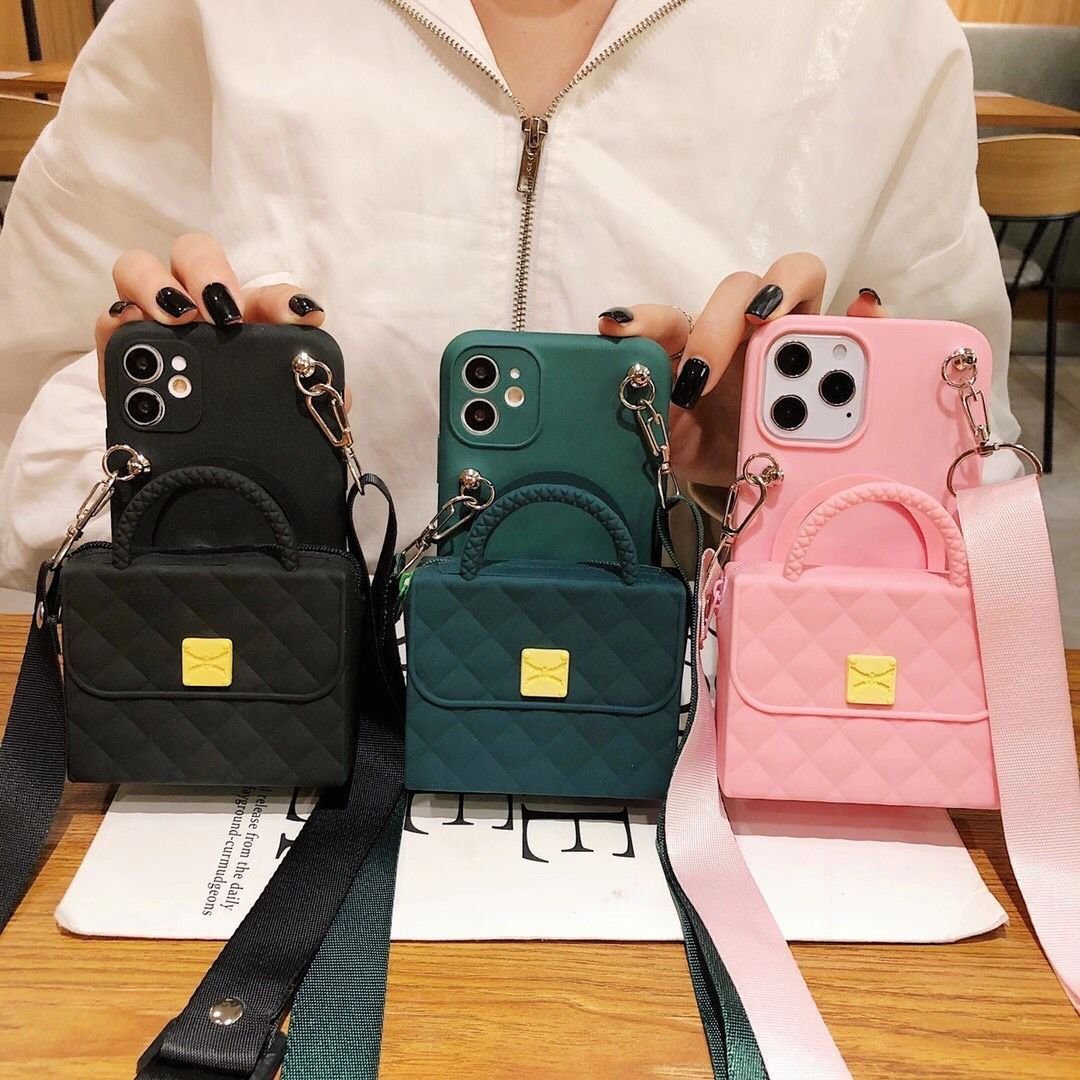 Fashion Silicone Crossbody Wallet Bag Shockproof Phone Case For Iphone 15 14 Pro Max 13 Mini 12 Pro 11 Xsmax Xr 8plus Se