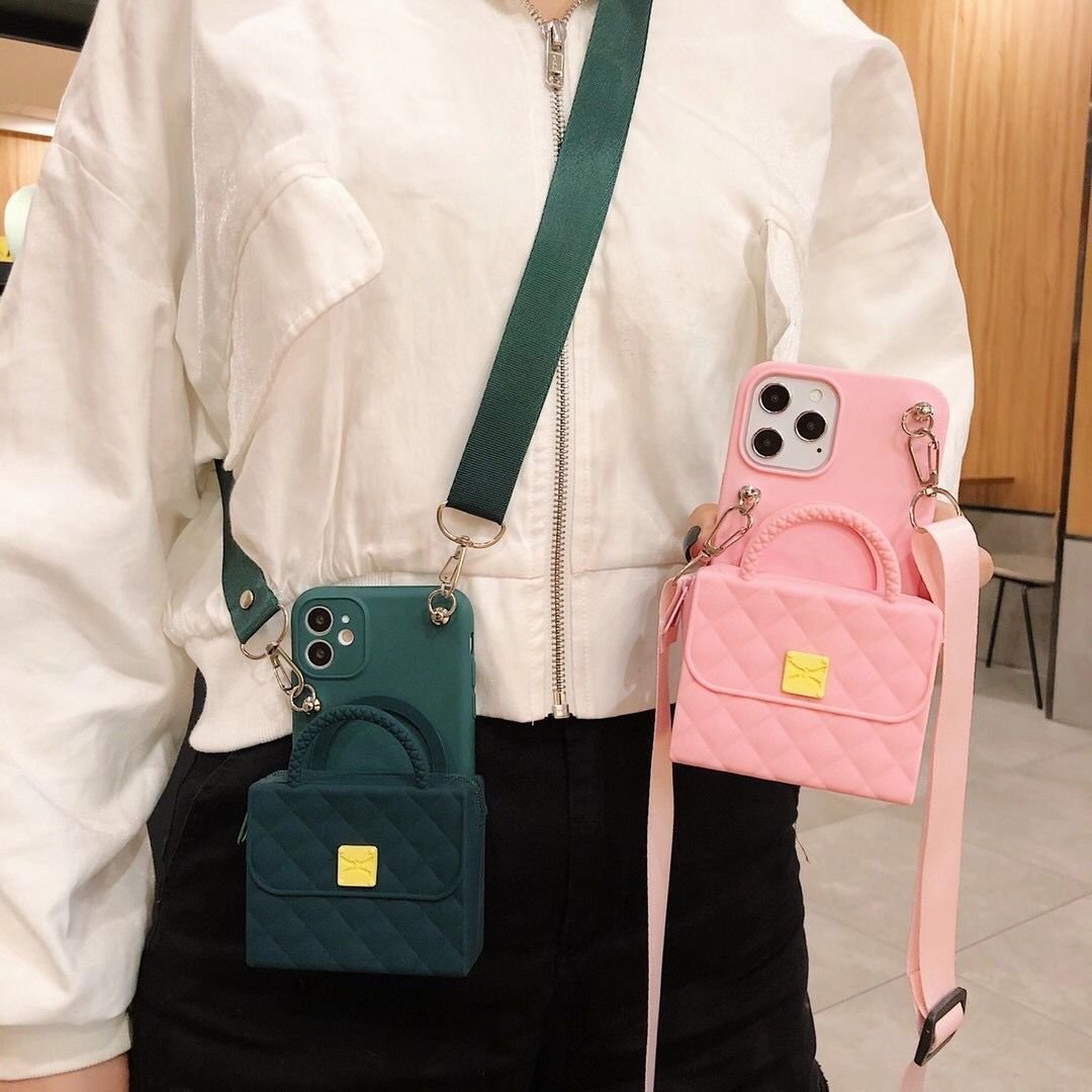Fashion Silicone Crossbody Wallet Bag Shockproof Phone Case For Iphone 15 14 Pro Max 13 Mini 12 Pro 11 Xsmax Xr 8plus Se