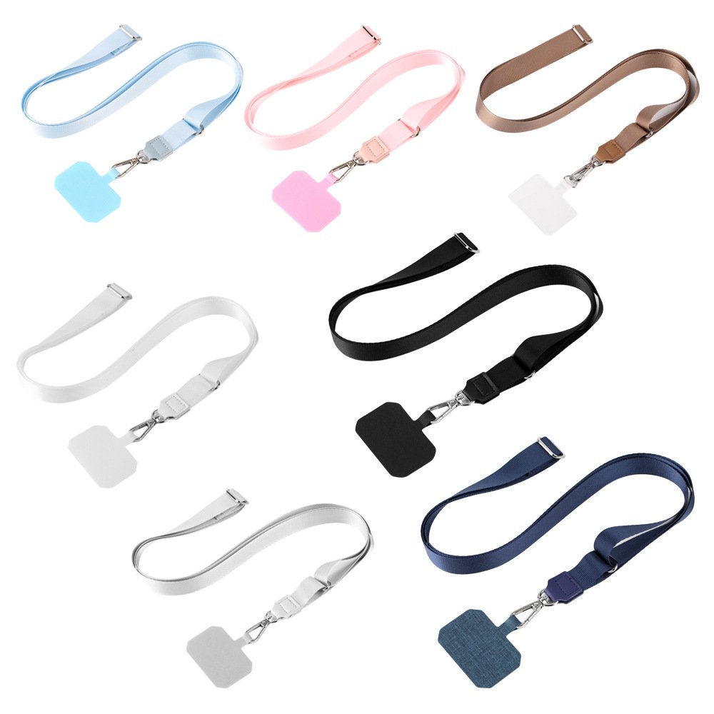Adjustable Phone Crossbody Lanyard Woven Shoulder Neck Cell Phone Nylon Patch Polyester Lanyard Straps For Mobile Phone