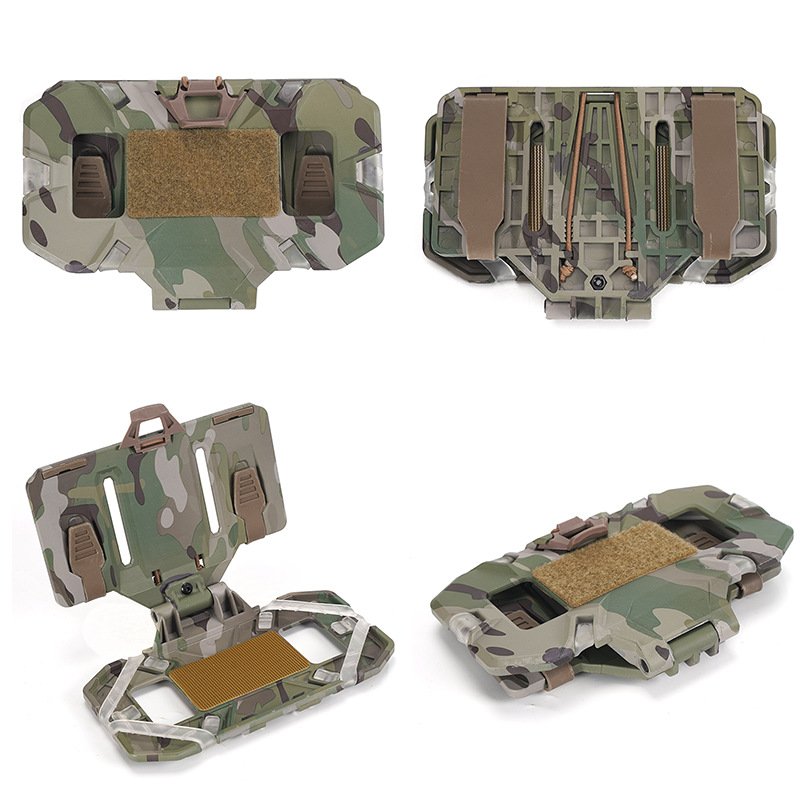 Hunting MOLLE Folding Navigation Board Mount Smart Mounting Plate Tactical Vest Cell Phone Holder For Outdoor Chest Rig