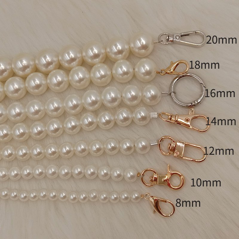 REWIN Wholesale Various Size Clasp Pearl Mobile Phone Chain Fashion Beaded Bag Straps Chunky Women Handbag Purse Hanger