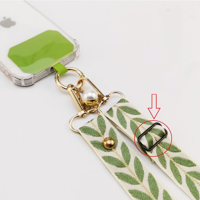 Fashion Adjustable Colorful Polyester Neckband Mobile Phone Strap Crossbody With Patch Phone Lanyard Rope Accessories