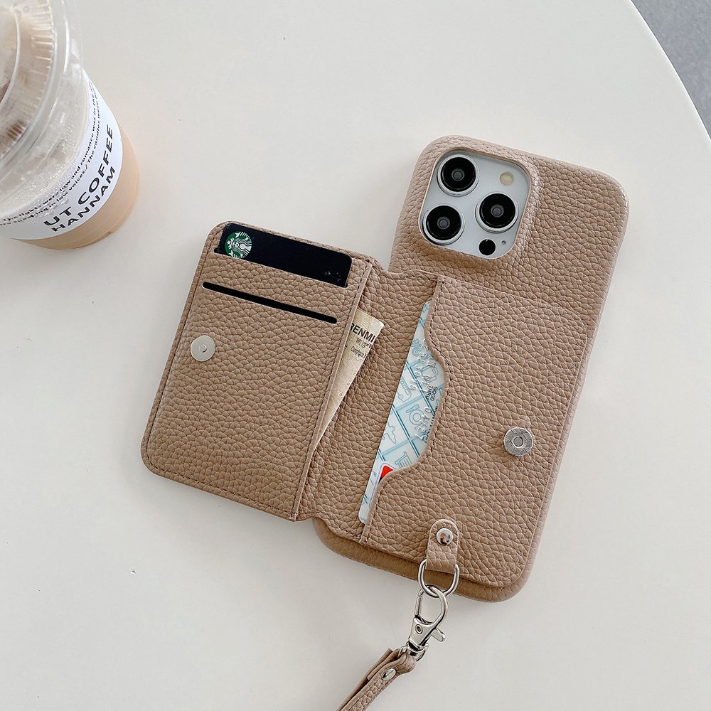 New Lychee Pattern Phone Cover For Sony 10TV Leather Wallet Card Holder Mobile Phone Case With Wrist Strap phone pouch