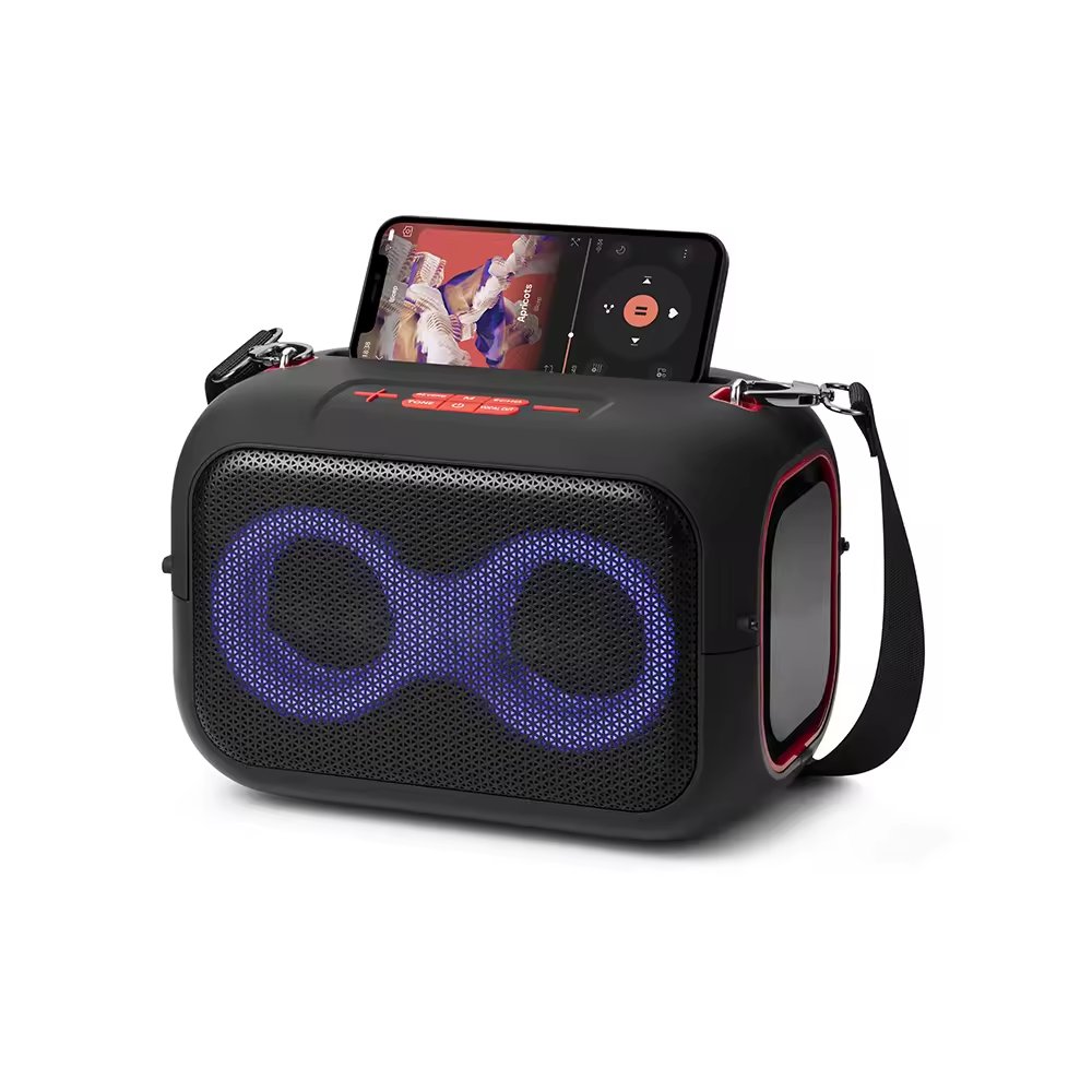 Hot Sale Portable HIFI Magic Voice Rechargeable Handfree 2 Mic Karaoke Support AUX TF Card Wireless Bluetooth Speaker 2400mah