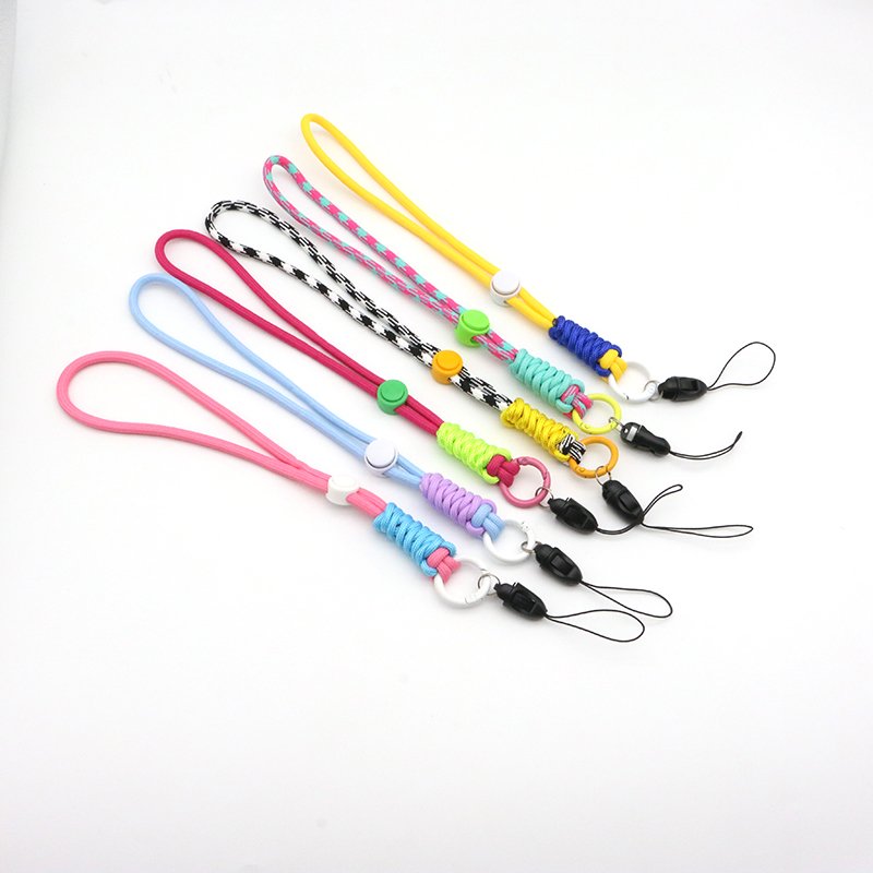 Custom Color Rainbow Braided Long Strap Neck Lanyard for Cell Smart Mobile Phone Accessories