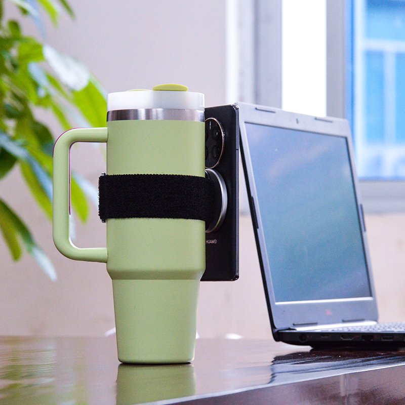 Magnetic Water Bottle Metal Ring Mount Accessory for Android Devices Portable Waterproof Phone Holder Strap for Desk Usage
