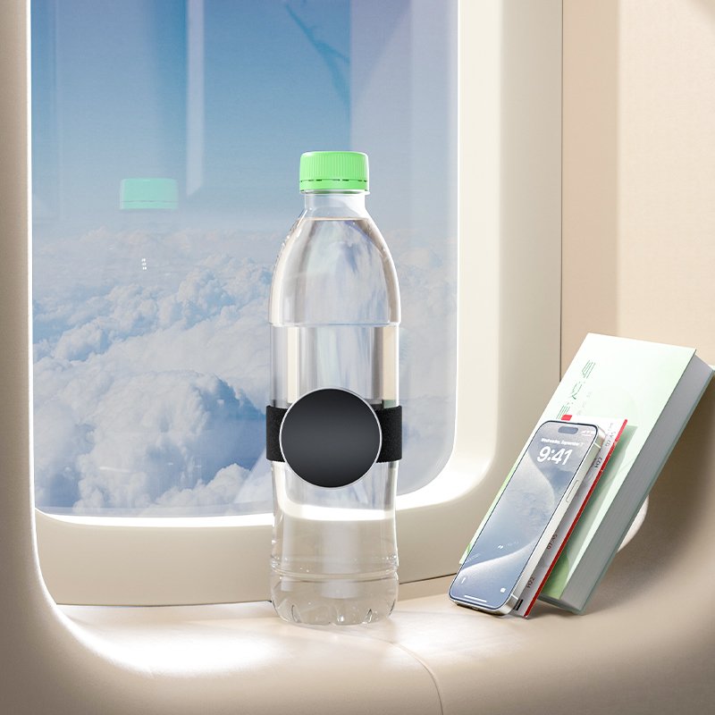 Magnetic Water Bottle Metal Ring Mount Accessory for Android Devices Portable Waterproof Phone Holder Strap for Desk Usage