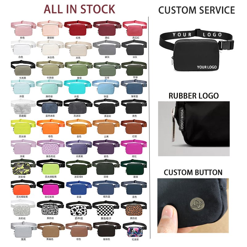 Lulu Belt Bag Cross Body Nylon Chest With Adjustable Strap Lemon Small Waist Pouch Purse For Travel Workout Running Hiking