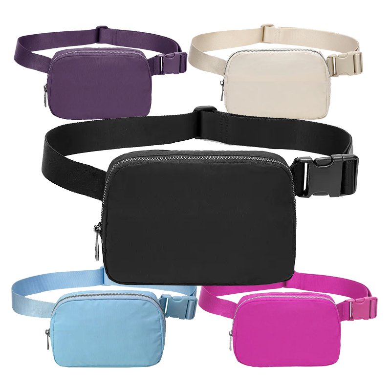 Lulu Belt Bag Cross Body Nylon Chest With Adjustable Strap Lemon Small Waist Pouch Purse For Travel Workout Running Hiking