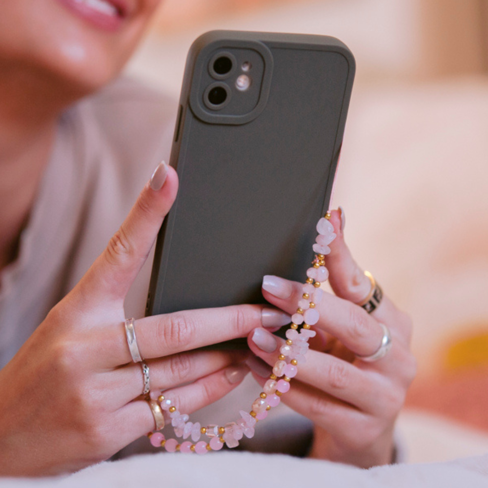 Crystal Stone Bead Phone Lanyard Universal Cell Phone Strap Telephone Hanging Accessory Anti Lost Phone Chain for iphone samsung