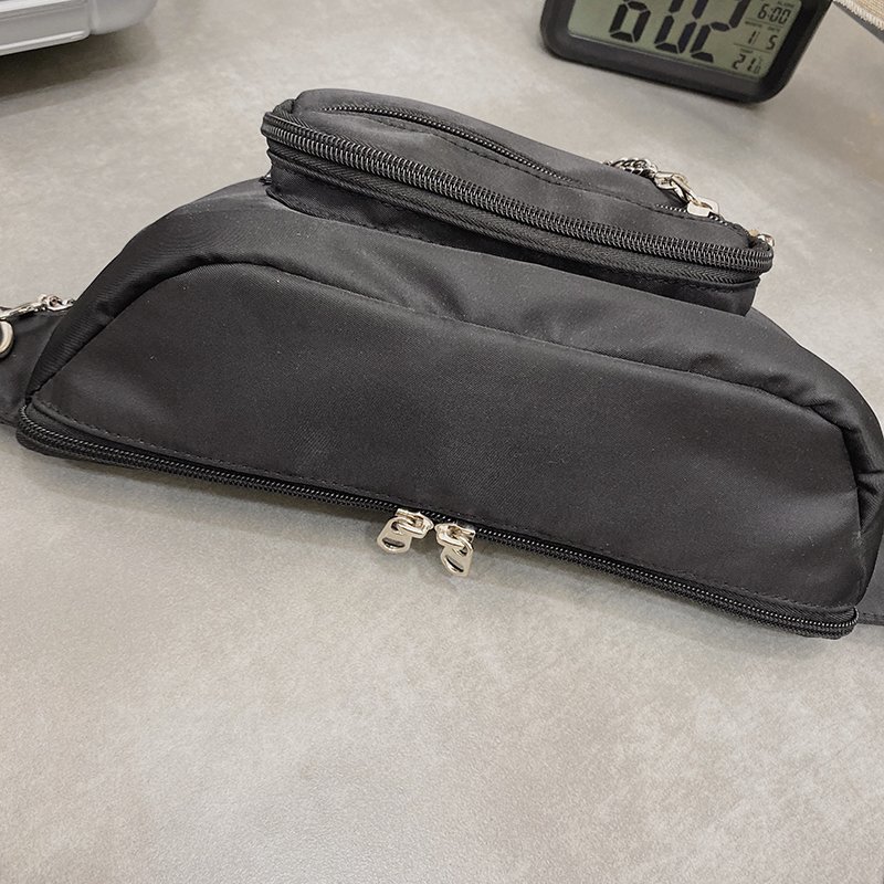 Multifunctional Men's Fanny Pack Adjustable Strap Crossbody Waist Bag Zipper Closure Unisex Mobile Phone Belt Bag Letter Pattern