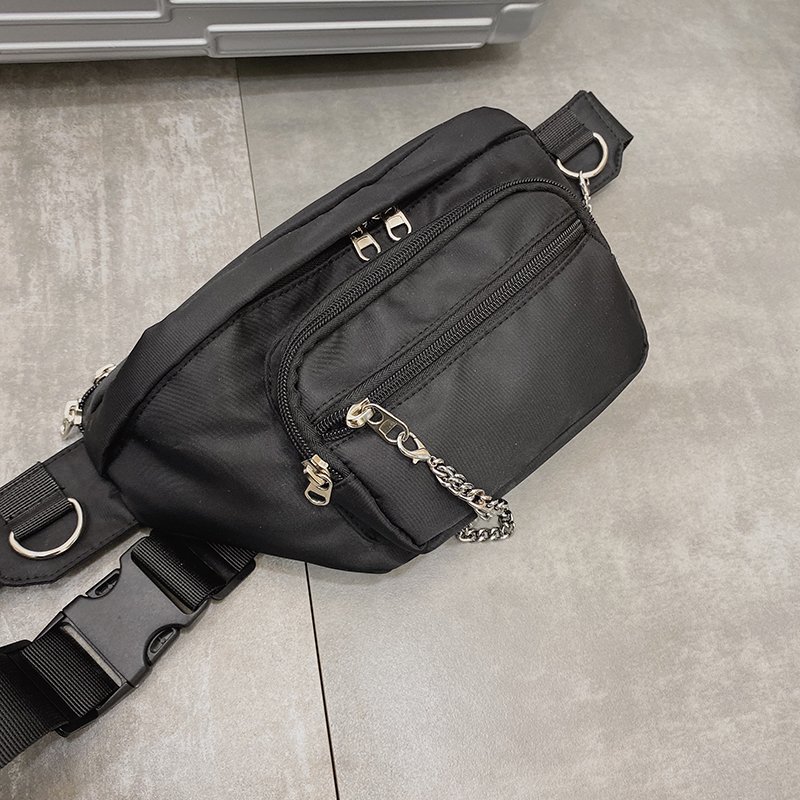 Multifunctional Men's Fanny Pack Adjustable Strap Crossbody Waist Bag Zipper Closure Unisex Mobile Phone Belt Bag Letter Pattern
