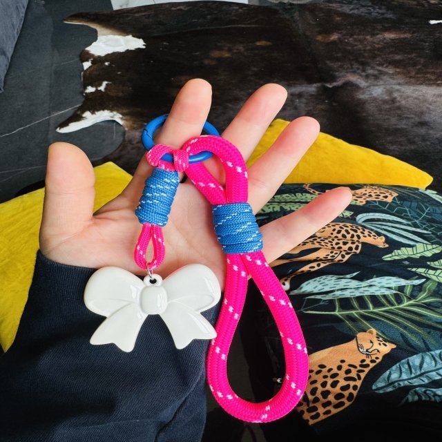 South Korea East Gate Ins Nylon Braided Rope Key Chain Pendant Antique Rope Bag Buckle Mobile Phone Chain