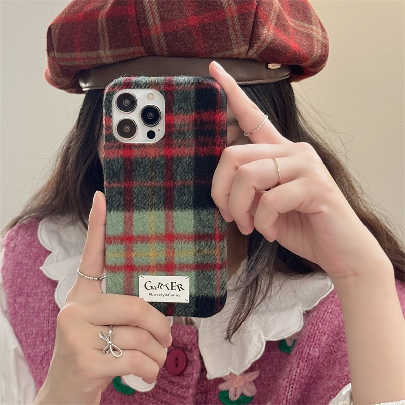 Texture Woolen Phone Cases For iPhone 16 pro max 15 14 13 12 11 Women Fashion Full Body Protective Covers 2024 New