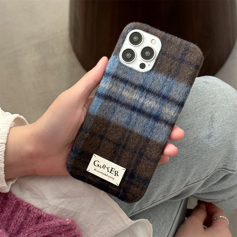 Texture Woolen Phone Cases For iPhone 16 pro max 15 14 13 12 11 Women Fashion Full Body Protective Covers 2024 New