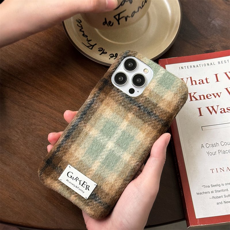 Texture Woolen Phone Cases For iPhone 16 pro max 15 14 13 12 11 Women Fashion Full Body Protective Covers 2024 New