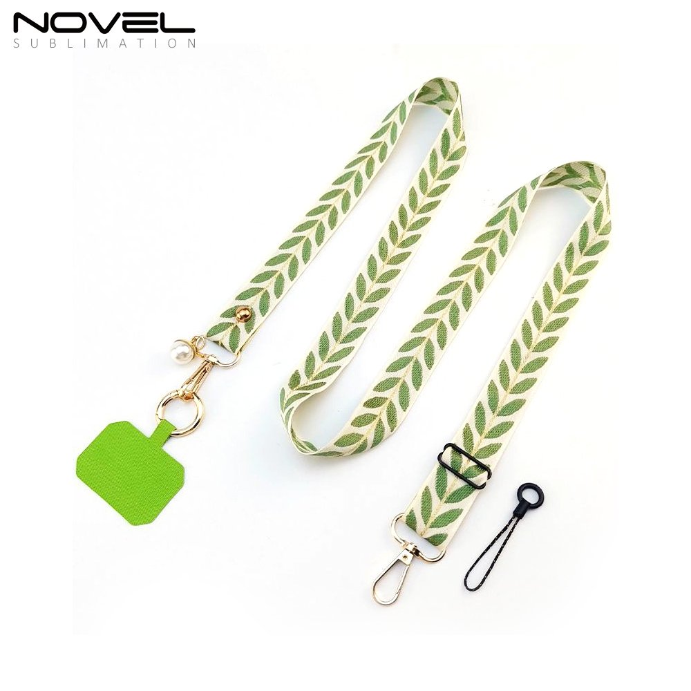 Fashion Adjustable Colorful Polyester Neckband Mobile Phone Strap Crossbody With Patch Phone Lanyard Rope Accessories