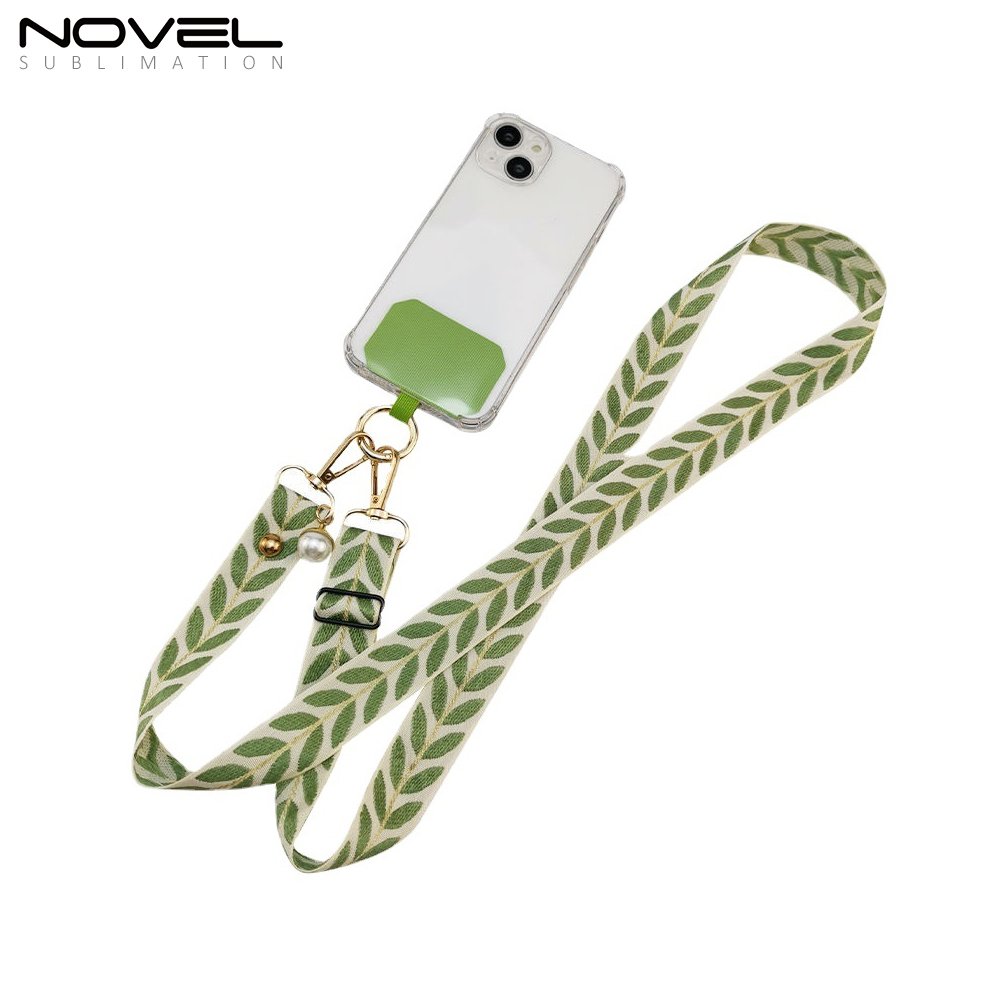 Fashion Adjustable Colorful Polyester Neckband Mobile Phone Strap Crossbody With Patch Phone Lanyard Rope Accessories