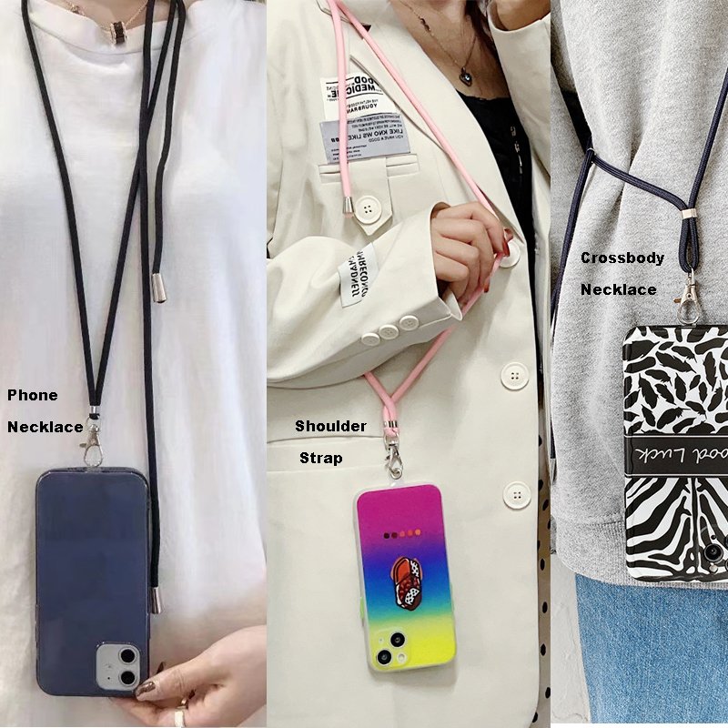 Universal Lanyard Phone Case Cord Color Promotion Gift Adjustable LOGO Pad Cell Phone Crossbody Necklace Strap For Mobile Phone
