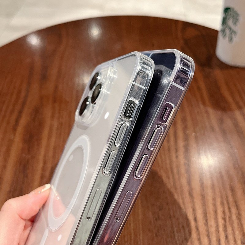 New Clear Acrylic Magnetic Mobile Phone Case For iPhone 16 15 14 13 12 11 Pro max Magnet film transparent Shockproof Back Cover