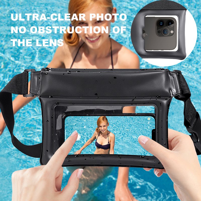 Wholesale Swimming Mobile Phone Storage Waist Pouch Floating IPX8 Cross Waterproof Phone Bag